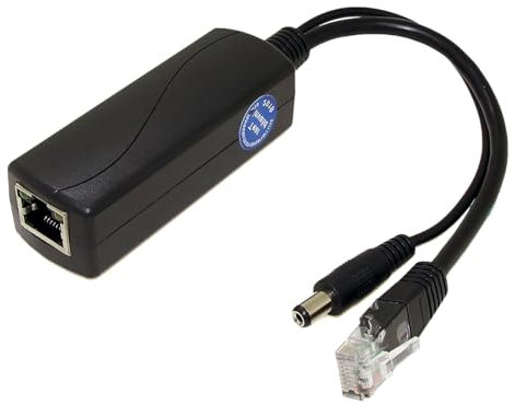 REVODATA 2.5G PoE Splitter 12V/2A, DC 5.5 * 2.1mm Plug, 48V PoE to DC 12V/2A 24W Output, 2.5Gbps Ethernet Comply IEEE802.3af/at, Plug and Play for IP Camera, Smart Home