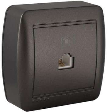 solera Prise de téléphone et ADSL Murale Graphite RJ11