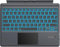 MoKo Teclado Español Ñ para Microsoft Surface Pro 7 Plus/Pro 7/Pro 6/Pro 5/Pro 4/Pro 3, QWERTY Teclado Bluetooth con Trackpad, Retroiluminación LED de 7 Colores, Batería Recargable, Gris granuloso
