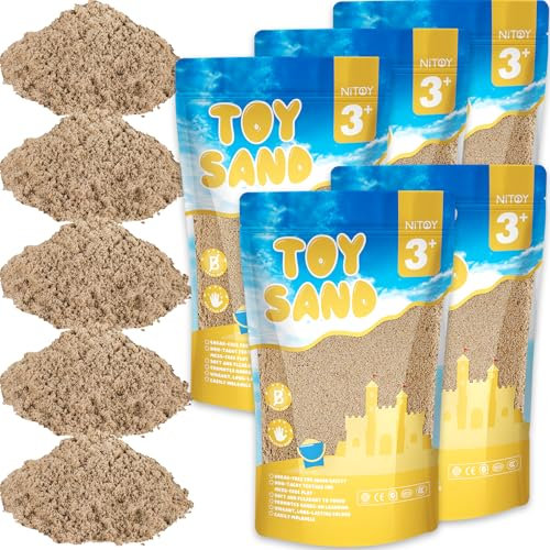NiToy 5 kg Magic Sand für Kinder, Sensorisch Sandspielzeug Zaubersand Geschenk, ideal für kreatives Indoor-Sandspiel, ab 3 Jahren(Dunkelgelb)
