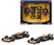 Bburago Formel 1 Red Bull RB20 Team Collector (2024): Modellauto-Set im Maßstab 1:43, Window Box zum Aufhängen, 28 cm, schwarz (18-38099)