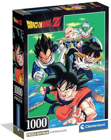 Clementoni Puzzle Dragon Ball Z 1000 Stücke, Compact Box - Puzzle für Erwachsene 14-99 Jahre, Geschenk für Mann und Frau, Made in Italy, 37051