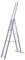Bayersystem BS-DW 3x14 Mehrzweckleiter, 3x14 Sprossen, 3-teilige Alu-Kombileiter, bis 150 kg belastbar, max. Arbeitshöhe 9,20 m, Klappleiter, Multifunktionsleiter, Stehleiter, Silber/Gelb
