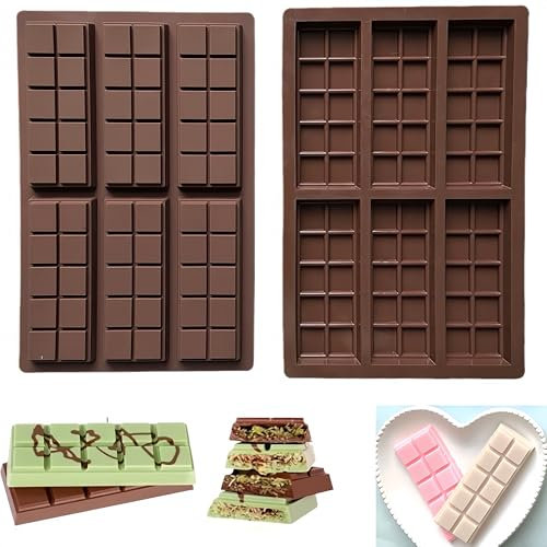 Moule à Chocolat en Silicone Avana pour 6 Tablettes - Moule Antiadhésif, 100% Alimentaire, Sans BPA, Réutilisable et Durable, Idéal pour Créer des Chocolats Maison
