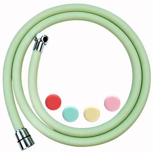 EANAGO bunter Silikon-Duschschlauch Brause 150 cm / 1,5 m, BPA-frei | 360° Drehbar, geräuschlos, blau, passend für alle gängigen Duschköpfe, Verdrehschutz, Knickschutz, Schlauch Dusche