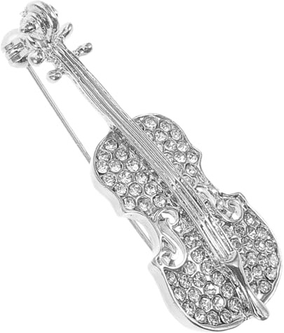 FRCOLOR Elegante Strass Geigenbrosche aus Legierung und Strass Modische Anstecknadel für Kleidung und Rock für Formelle Anlässe und Freizeit