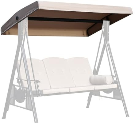 Swing Canopy Replacement Cover,2 3 Seater Outdoor Porch Swing Canopy,Waterproof Replacement Canopy Top Cover for Garden Swing Chair Patio Hammock(3 Seater:75.6x48.8in)