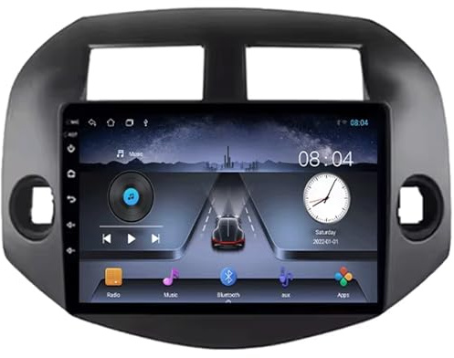 Android 14Car Radio für Toyota RAV4 RAV 4 2005-2013 9 inch Touch tragbar Android Auto Display, BT//Mirror Link, Voice Control/KarteNavigationsgeräte(P9 2GB+32GB)
