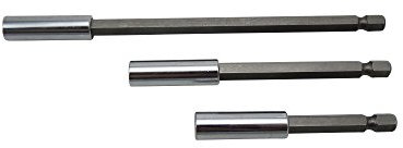 US PRO Tools 3pc Magnetic Screwdriver Hex Adaptor Power Bit Holder Extension Set B1491
