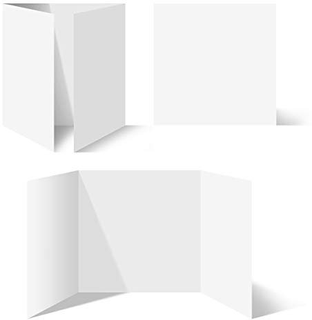 50 Blanko Klappkarten Altarfalz Quadrat 148x148mm Bilderdruckpapier Set Papier wählbar