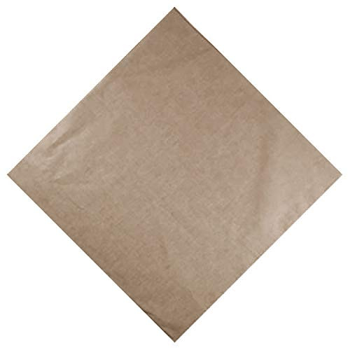 Basic Sense Cotton Bandana Bandanna Head Scarf for Women & Men, Beige