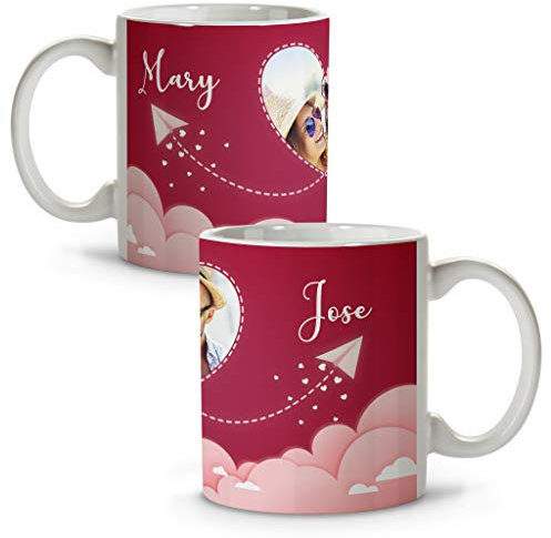 Taza de San Valentín Personalizada con Foto. Regalos Originales Para Parejas. Regalos Para Tu Novio. Regalo Original Mujer. Taza Corazon. Regalos Originales Chicas Jovenes. Canecas Dia Dos Namorados.