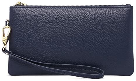 SENDEFN Women's Wristlet Bag - RFID Blocking Clutch with Genuine Leather, Wrist Strap and Zip Pocket Coins Compartment