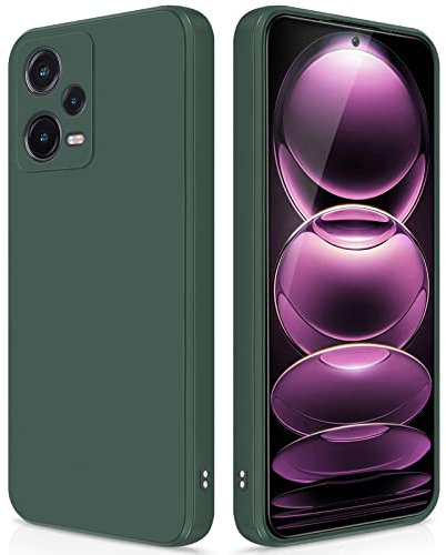 GiiYoon Hülle Kompatibel mit Xiaomi Redmi Note 12 Pro, Hochwertiges Liquid Silicone Case, Rundumschutz Handyhülle, Kratzfestes Weiches Mikrofaserfutter- grün