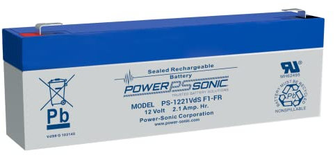 Powersonic 12v-2.1ah fire retardant alarm panel battery,optima,accenta,texecom