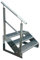Kaminbau Mierzwa Premium Treppe Freistehend 3 Stufen Geländer Links (Breite 1000 mm) (Höhe 57cm) Wetterfest Gitterroststufe Gartentreppe
