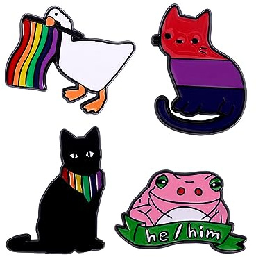 ARFUKA 5 Stück Anstecknadel Regenbogen Tieren Broschen Set Brosche Pins Anstecknadel LGBTQ Pin Geschenk für Männer und Frauen Kleidung Taschen Jacken