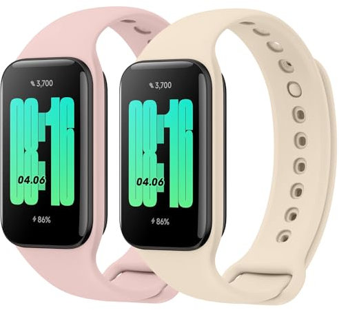 Vancle Cinturino compatibile con Xiaomi Redmi Band 2, cinturino in silicone classico, cinturino di ricambio sportivo impermeabile per Xiaomi Redmi Smart Band 2, rosa chiaro + luce stellare