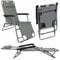 Pullmer Liegestuhl, Sonnenliege klappbar,Strandliege, Nackenkissen, 2-stufig verstellbar, Belastbar bis 130 kg, Gartenliege für Garten Tarasse Strand Camping (Grau)