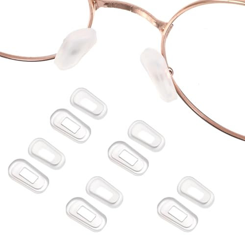 Xinjoduz Lot de 6 paires de coussinets de nez en silicone transparent avec trou de 4 mm de large pour lunettes, coussinets de protection souples à enfiler pour pont de nez, kit de réparation de