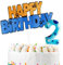 Paw Dog Thema Kuchen Deko mit Happy Birthday Tortendeko und Geburtstagskerzen Zahl 2 für 2.Geburtstag Mädchen Junge Kinder Geburtstagsfeier