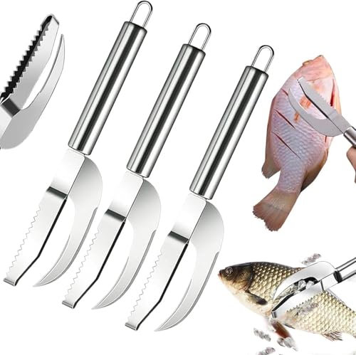 ORVCVGLB Three-in-one multifunctional fish scale knife,Stainless Steel Fish Maw,Fish Scales Scraping Tool,Fish Scale Remover for Home Market Restaurant Use