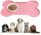 Anti-Slip Silicone Dog Bowl Mat, Waterproof Pet Tray to Stop Food Spills and Water Messes Out to Floor, Raised Edge, for Small Medium-Sized Dogs Cats (Pink)