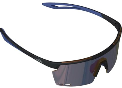 Magicshine Roueleur Fahrradbrille, getönte und photochrome Gläser, Unisex, für Straße, Gravel und MTB (schwarz/blau – blaue Gläser)