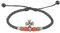 Bracelet de cheville pour femme en cuir tressé noir, réglable, avec une croix