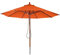 Mendler Parasol en bois HWC-C57, parasol de jardin, polyester/bois 14kg, corde ronde Ø3m antichoc - terre cuite