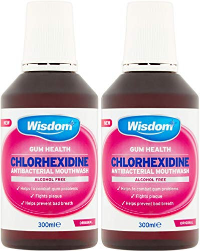 Wisdom Bain de bouche à la chlorhexidine - Original - Sans alcool (2 flacons de 300 ml)