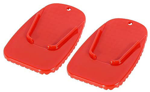 F FIERCE CYCLE 2pcs Motorcycle Kickstand Pad Stand Side Stand Extension Pad Red