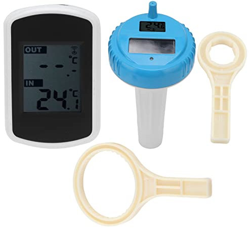 Jenngaoo Solar Funk Schwimmbad Thermometer, Digitales Schwimmendes, leicht Ablesbares Wassertemperatur Monitor für Aquarium und Schwimmbäder