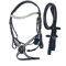 Wonder Care Englische Zaumzeug Trense Top Grain Rindsleder Leder Crossover Figur 8 Pferd Zaumzeug Strass Stirnband und Blitz Nasenriemen Pferdegebiss Zaumzeug mit Zügeln Zaumzeug für H schen