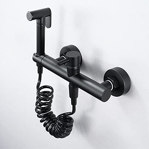 PINCHU Bidet Toilet Bathroom Hand Shower Set with Spring Hose Wall Mount Kit Hot and Cold Water, for Water Sanitary Toilet Bidet Spray Gun Bathroom