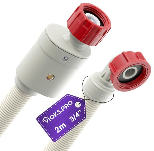 Vioks.pro Aquastop Zulaufschlauch Spülmaschine Wasserschlauch 3/4 Zoll 2m 90°C Gerade/Gewinkelt - Universal Aquastop Schlauch für Waschmaschinen, Geschirrspüler/Spülmaschinen