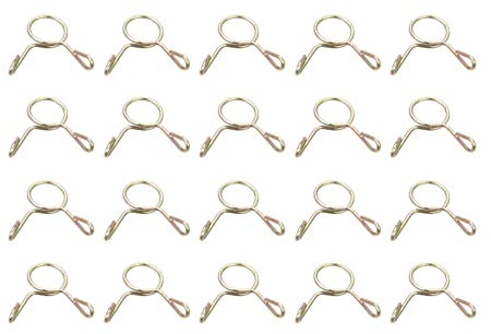 sourcing map 100Stk Schlauchschellen 6mm ID für 7–7,5mm AD Schlauch 65Mn Stahl Eindraht Federklemme für Luftschläuche, Wasserschläuche, Silikonschläuche