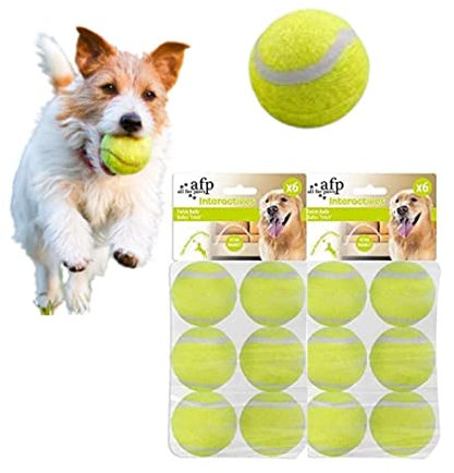 BoT 12x5cm kleine Tennisbälle für Hunde, Hundespielzeug geeignet für die automatische Ballwurfmaschine Ifetch, extra widerstandsfähige Hundebälle für kleine und mittelgroße Hunde