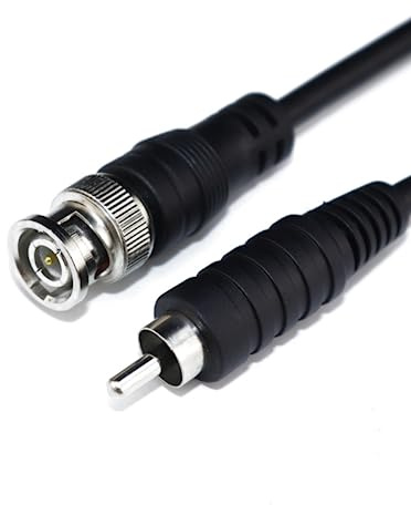 YSJJZRL Cavo adattatore da BNC a RCA Cavo connettore RCA maschio a BNC maschio per sistema di telecamere di sorveglianza CCTV (2M)