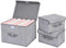 DIMJ Foldable Storage Boxes with Lids - Collapsible Storage Bin with Handle, Fabric Storage Basket Organiser Box for Wardrobe, Closet, Shelf, Office(Heather Grey)