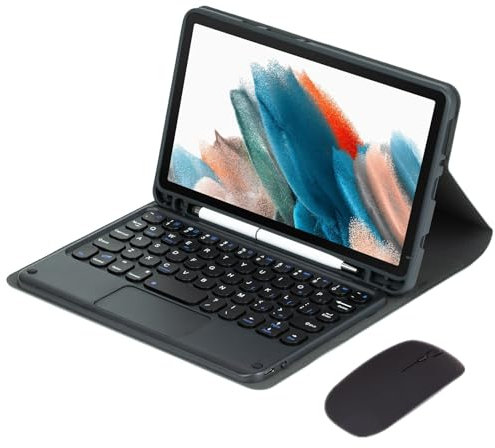 Étui avec Clavier pour Samsung Galaxy Tab A9 8,7 Pouces 2023 - Clavier sans Fil Amovible avec pavé Tactile, Porte-Crayon intégré,Noir