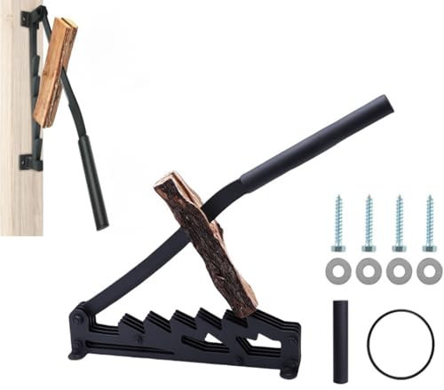 Manual Wood Log Splitter, Wall Mounted Firewood Kindling Splitter with Screws, Portable Firewood Kindling Splitter with Replaceable Handle for Home Indoor Outdoor Camping Use (Extended)