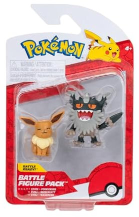 Pokémon PKW3577 - Battle Figure Pack - Mauzinger & Evoli, offizielle detaillierte Figuren, je 5 cm