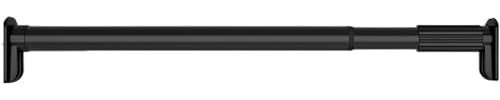 Adjustable Telescopic Spring Metal Shower Curtain Tension Rod Heavy Duty Rust Resistance Hanging Pole for Closet Windows Extendable Rail Black (118~168cm)
