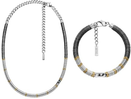 Diesel Herren-Edelstahlkette-Schmuck-Set