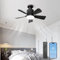 AHRHSM Ventilatuer-du-plafond-avec-lumière-et-télécommande 45CM Lampe Ventilateur Plafond Silencieux et APP plafonnier ventilateur 4 vitesses lampe ventilateur plafond LED à gradation 24 W (noir)