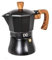 Dc Casa Caffettiera Linea BlackWood – Moka Elegante in Alluminio Nero con Manico in Legno Atermico – Design Moderno per Espresso Italiano a Casa (6 Tazze)