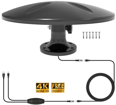 Rv Trailer,antenna tv esterno, antenna TV Freeview ad alto guadagno per camper con amplificatore di ricezione a lungo raggio, impermeabile per camper, HDTV esterna, camper, roulotte