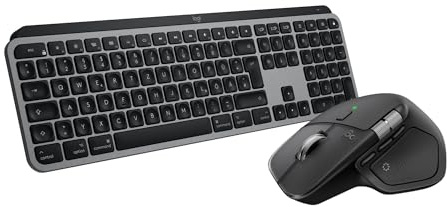 Logitech MX Master 4 for Mac, ergonomische Bluetooth-Maus mit fortschrittlichem haptischem Feedback, ultraschnellem Scrollen, Aufladung+MX Keys S for Mac, kabellose Tastatur,QWERTZ DE - Space-Schwarz
