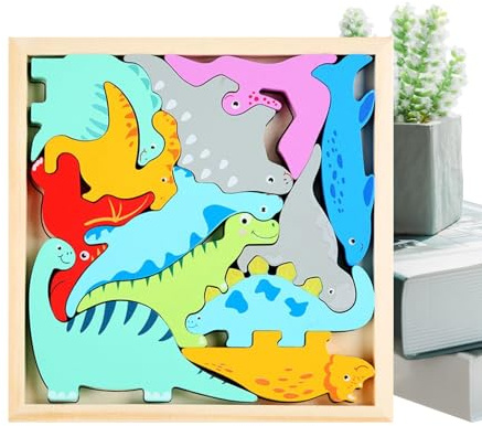 Wooden Animal Puzzle, Jigsaw Blocks Board Game, Puzzles for Boys, for, Kids, Preschool, School, Family, Girl, Boy, Birthday, Party Favors, Fun, Educational, Creative Play